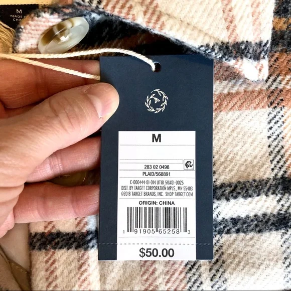 NWT Universal Thread Women's Mid Length Plaid Shirt Jacket, Size Medium - Picture 7 of 14